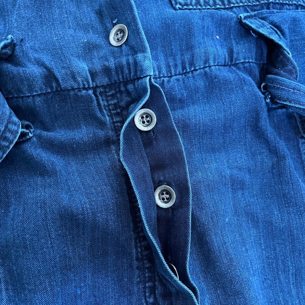 Rachel Comey Denim Jumpsuit Size 0 Womens Blue 3/4 Sleeve Utility Romper - Picture 9 of 16